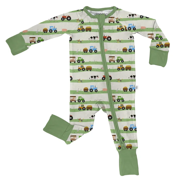 Farm Stripes Long Sleeve Zip PJ
