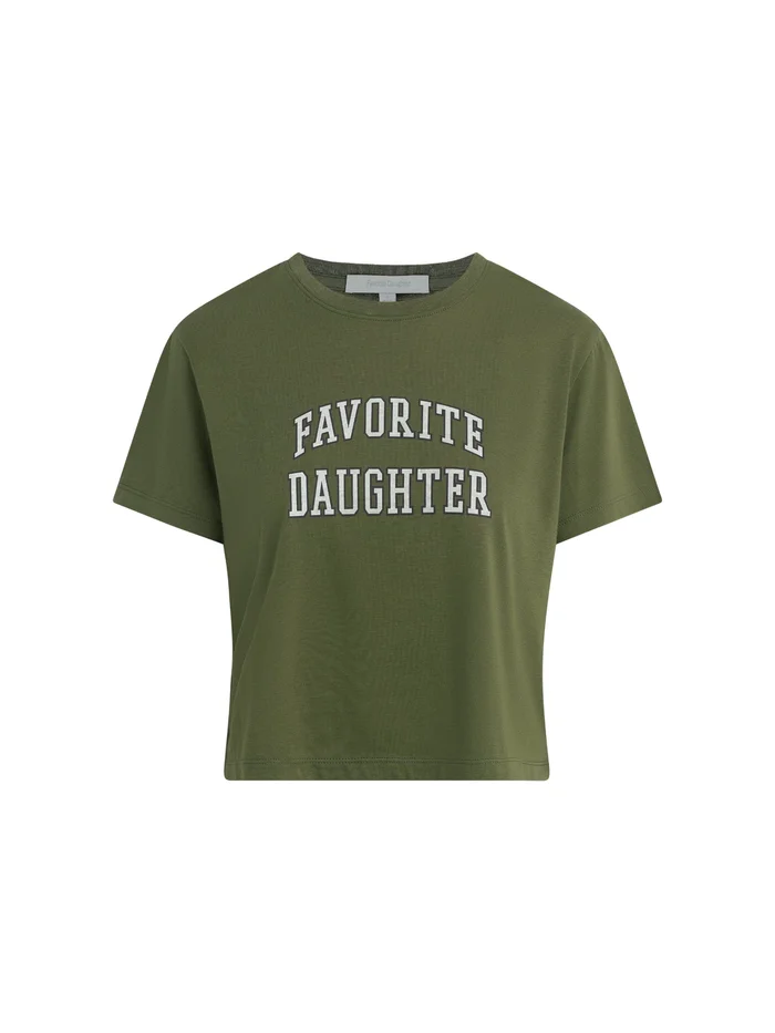 Favorite Daughter Cropped Collegiate Tee – Smoke Tree/Garde