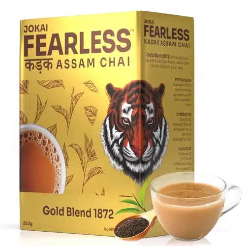 Fearless Tea Gold Blend 1872 CTC Chai 250g Kadak Assam Chai Patti Premium Black Tea Powder Darjeeling Long Leaves Organic Taste Strong Aroma & Natural Colour Fresh Loose Leaf