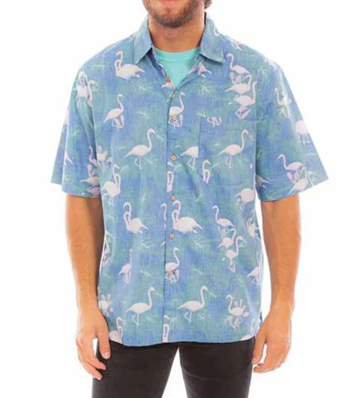 Flamingo Breeze Button Up