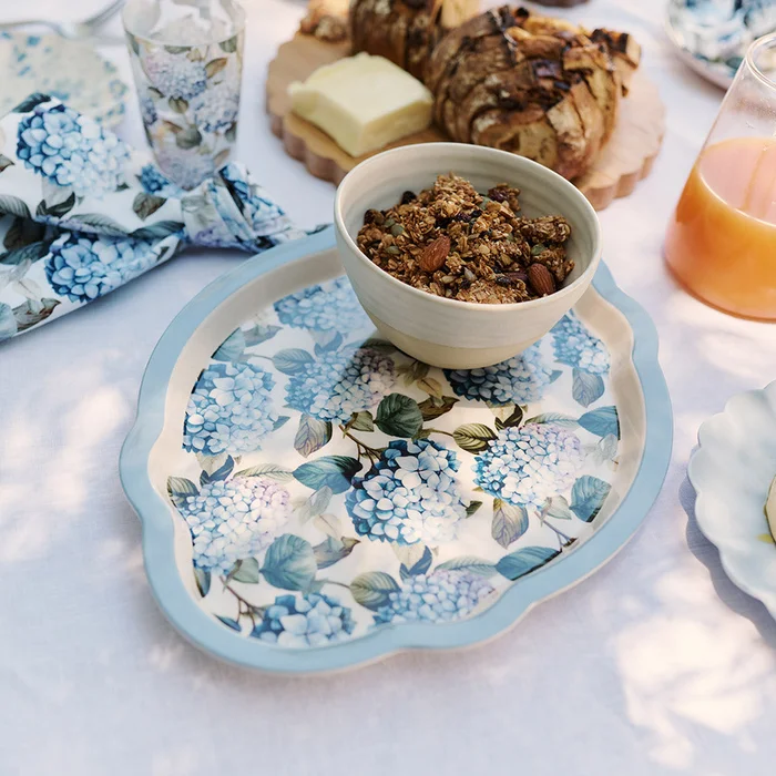 Floral Blue Holiday Abigail Server Platter | Posh Peanut®