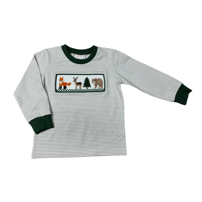 Forest Friends Smocked Long Sleeve Shirt Whimsy Bay