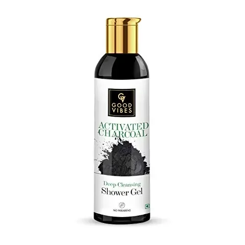 Good Vibes Activated Charcoal Deep Cleansing Shower Gel 200 ml Body Wash For All Skin Types Moisturizing Refreshing Hydrating No Parabens No Animal Testing