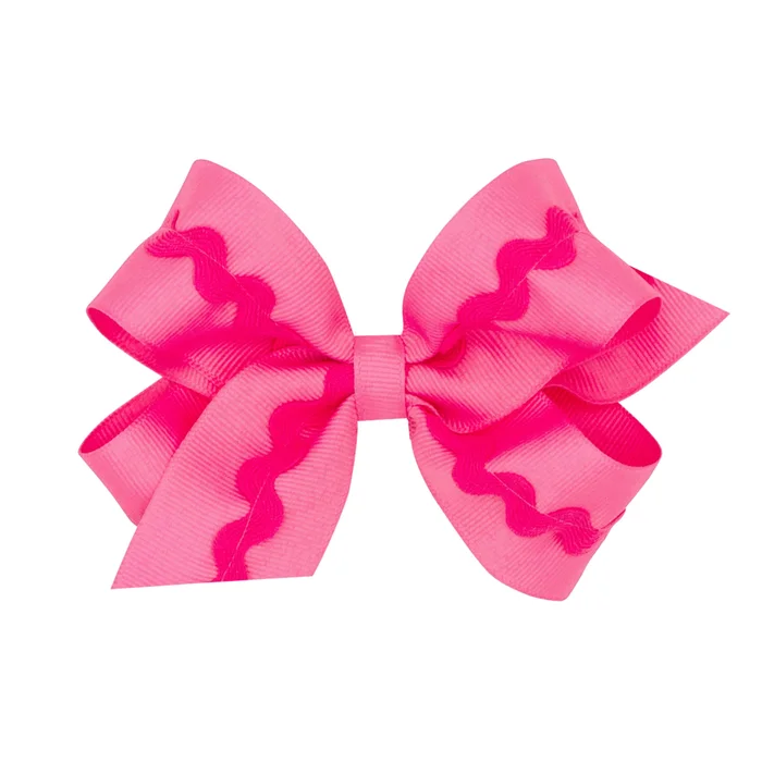 Grosgrain Hair Bow with Ric-Rac Trim Wee Ones