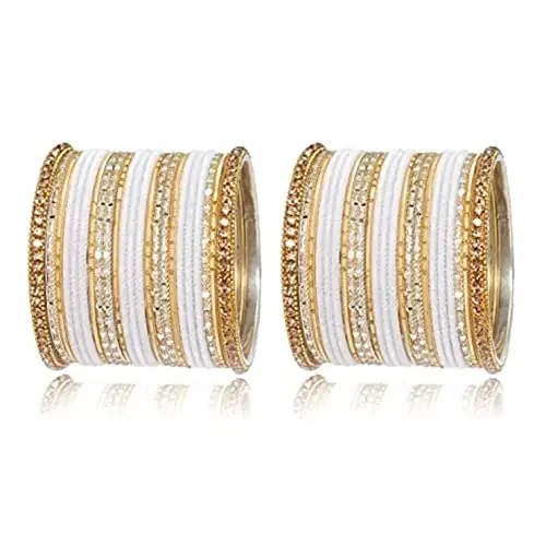 GSI SHOP Bangle Collection Velvet Metal Bangle Set for Women and Girls Chudi Set Arregment Set
