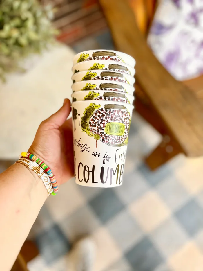 HAPPY BY RACHEL GAMECOCK COLUMBIA, SC Reusable Party Cups