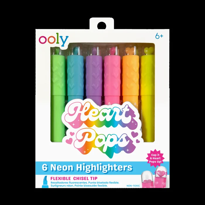Heart Pops Neon Highlighters