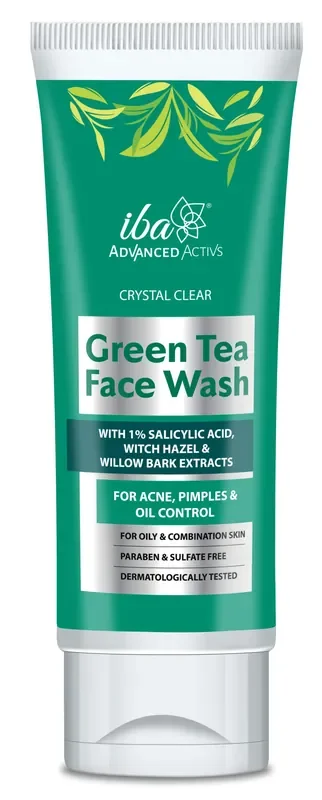 Iba Advanced Activs Crystal Clear Green Tea Face Wash High Foam For Oily Combination & Acne Prone Skin Halal Certified & Vegan-100 ml