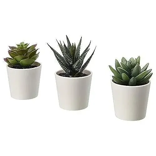 Ikea Artificial Plant with Plastic Pot (Green 3 Piece)