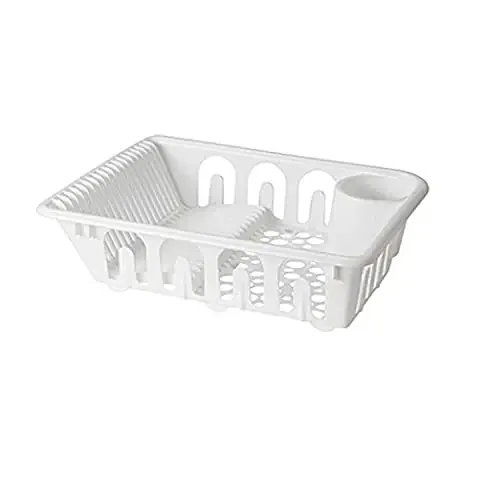 Ikea Plastic Dish Drainer w/ 9 Glass Holders White Plates Drying Rack Kitchen Flundra