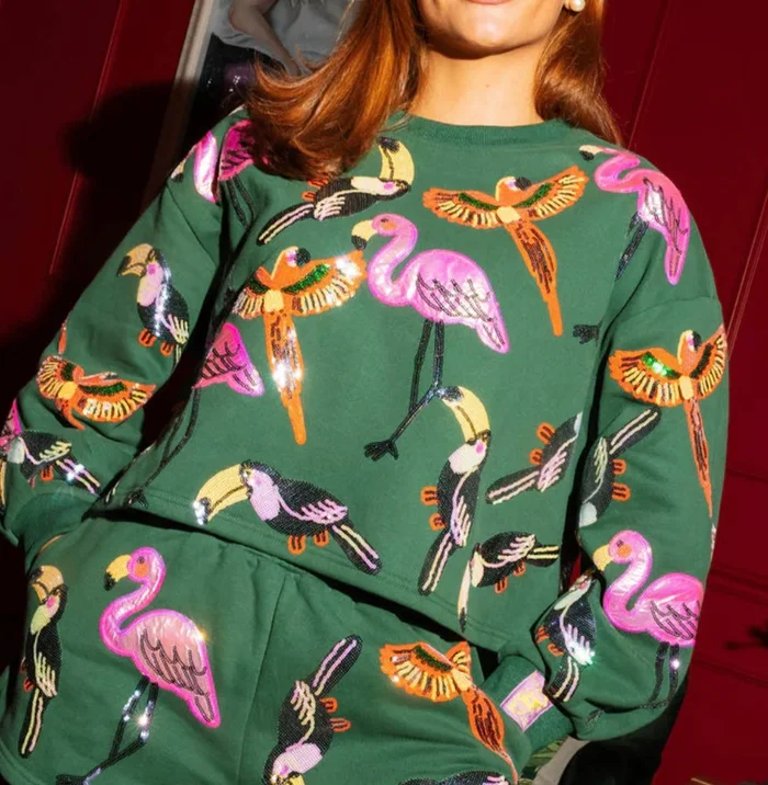 In The Tropics Multi Bird Sweatshirt – Queen of Sparkles