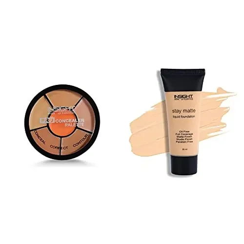 INSIGHT Cosmetics Pro Concealer Palette (Concealer) 15 G & INSIGHT Foundation Nude Beige 30 ml