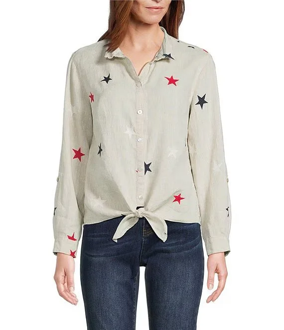 John Mark Embroidered Star Top