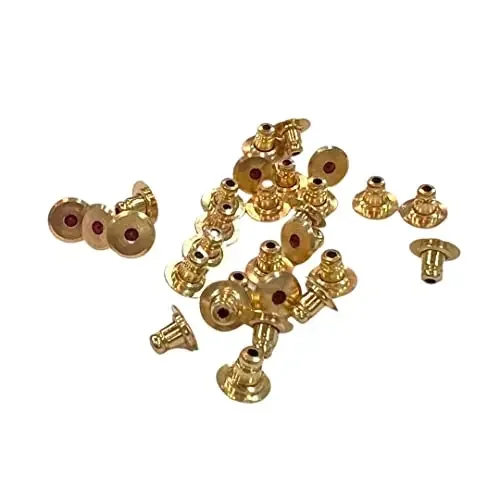 Johnson Tools Brass Bullet Clutch Earring Back or Backings Studs/Push Button for Womens (500)