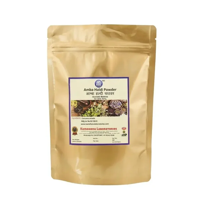 Kamdhenu Amba Haldi Powder 250 gm – Herbal Antioxidant, Improve Skin Tone & Reduce Blemishes, Improve Digestion, Curcuma Amada Reduce Inflammation in Body for Men & Women – 250 gm