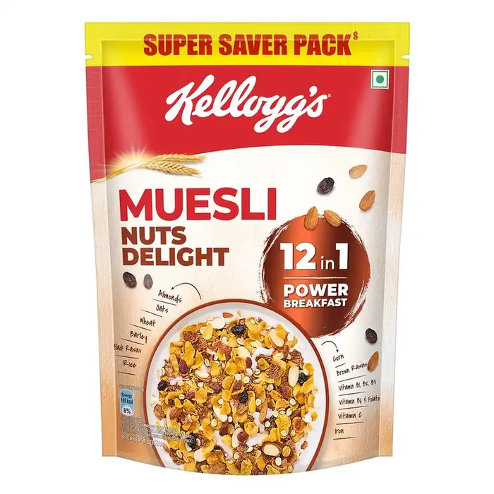 Kellogg‘s Muesli Nuts Delight 750G 12-In-1 Power Breakfast India‘S No 1 Muesli Multigrain Breakfast Cereal