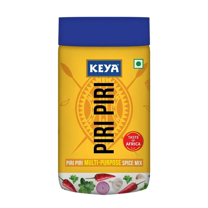 Keya Piri Piri Peri Peri Exotic Spice Mix Multi-purpose Seasoning Zero Artifical Colours No Added MSG Instant Seasoning Mix Marinade Mix Dip Mix Sprinkler Perfect for Fries Sweet Corn Makhana Papad Khichdi 90g