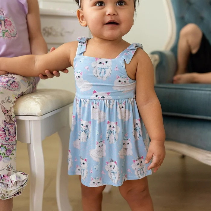 Kitty Blue Spaghetti Strap Babydoll Bodysuit | Dixie Cat