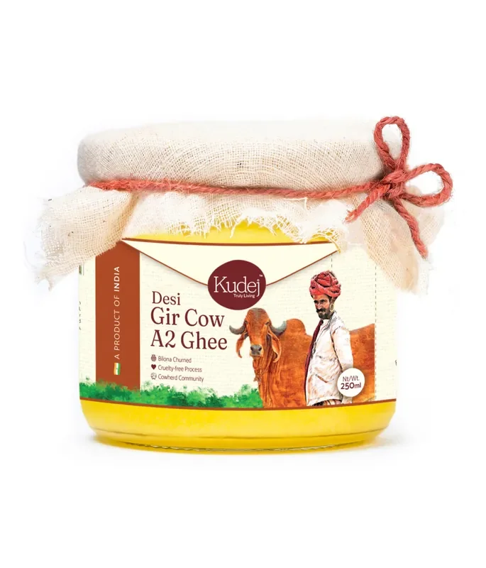 Kudej Desi Gir Cow A2 Ghee 250ml