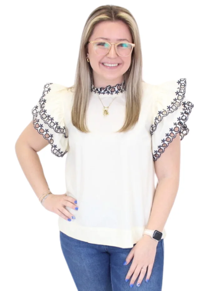 Layered Puff Sleeve Top – Ivory