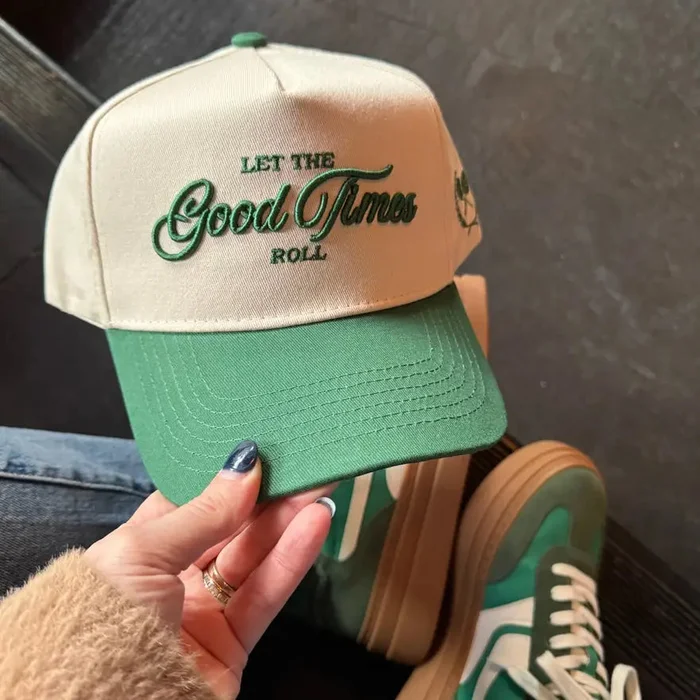 LET THE GOOD TIMES ROLL GREEN HAT