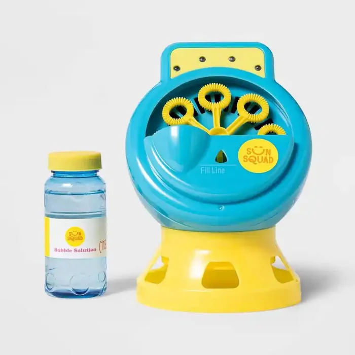 Light-Up Bubble Maker Blue/Yellow – Sun Squad™ Bubble Blower for Kids