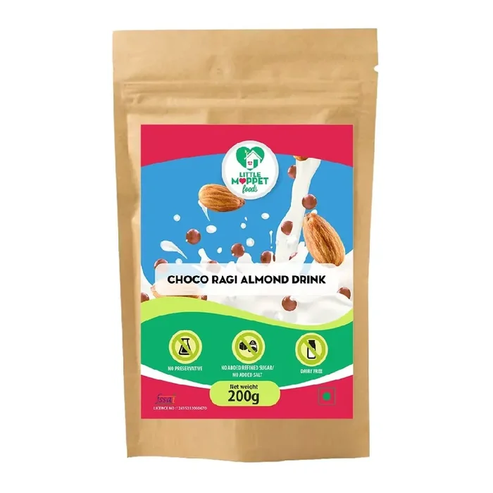 Little Moppet Foods Choco Ragi Almond Drink Mix – 200g