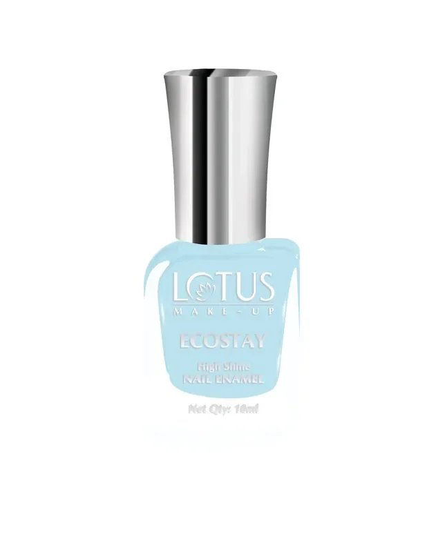 Lotus Makeup Ecostay Nail Enamel – Powder Blue Long Lasting Super Glossy Chip Resistant DBP & Toulene Free Vegetarian 10ml
