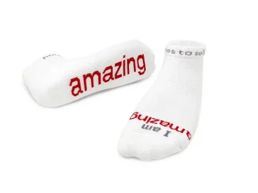 Low Cut Socks I Am Amazing White/Red Medium