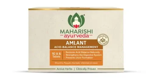 Maharishi Ayurveda Amlant – For Acidity & Gas Relief Strengthens the Digestive System Helps in Balancing Pitta Doshas 100% Herbal 60 Tablets 10 Tablets x 6 Strips x Pack 1
