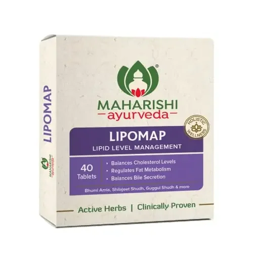 Maharishi Ayurveda Lipomap Ayurvedic Medicine for Cholesterol Management Highly Effective Herbs Assists in managing daily stress 40 Tablets Pack 1
