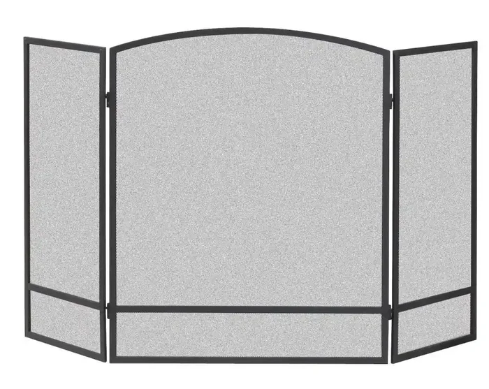 Master Forge 48-in Black powder coated Steel 3 -Panel Arched Fireplace Screen