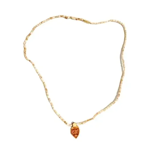 MAYAPURI Unisex Adults Original Tulsi Mala with Radha Pendant (Locket) Tulasi Mala Medium Wood No Gemstone
