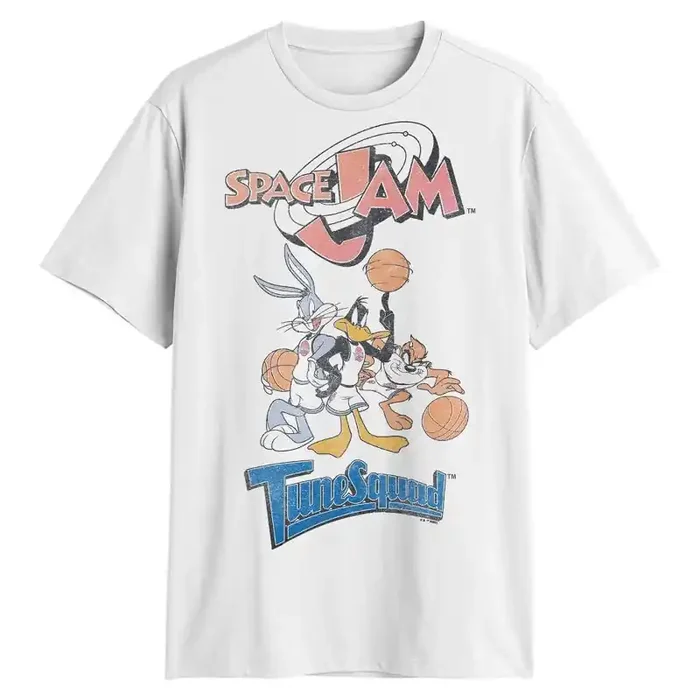 Men‘s Space Jam Short Sleeve Graphic T-Shirt – White L