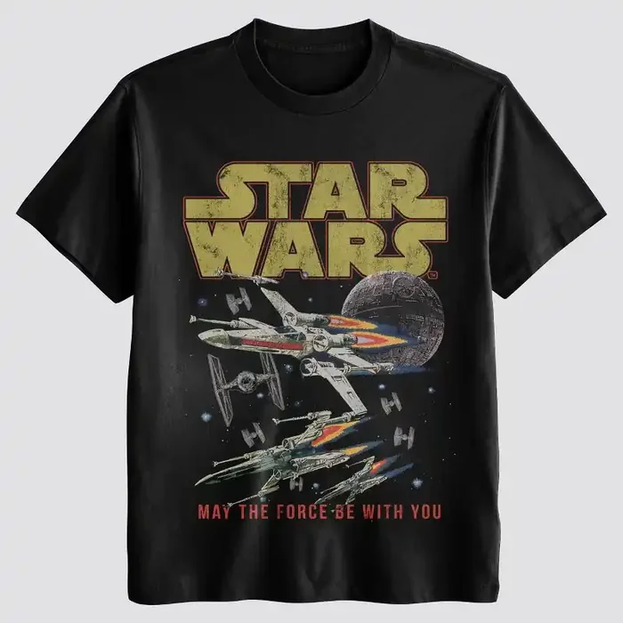 Men‘s Star Wars May The Force Graphic T-Shirt – Black L