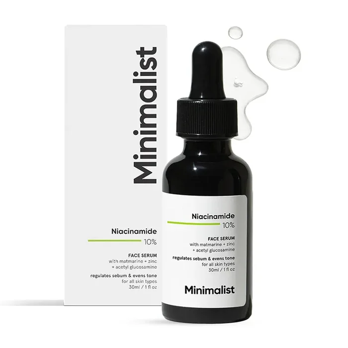 Minimalist Oil Control & Anti-Acne 10% Niacinamide Face Serum with Zinc Skin Clarifying,Blemishes & Pore Care for All Skin Types 30ml (Pack of 1)