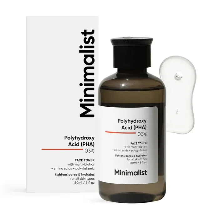 Minimalist Pha 3% Alcohol Free Face Toner, 150 Ml Pore Tightening & Mild Exfoliation For Oily, Acne Prone, Sensitive & Normal Skin Hydrating Face Toner For Glowing Skin, Pack of 1