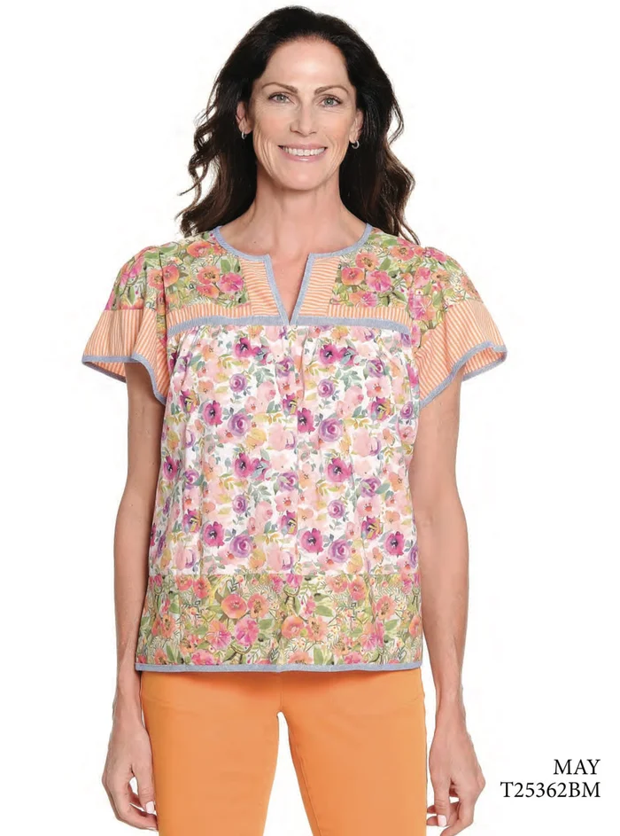Mixed Print Stripe Popover