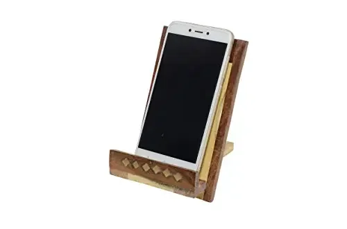 Mobile Phone Holder Creative Cute Natural Wooden Cell Phone Stand – Can Hold Any Size Phone