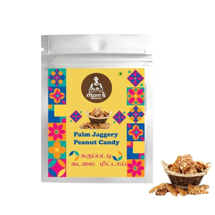 MOM‘S HARVEST Palm Jaggery Peanut Candy Pack of 6 ( Karupatti Kadalai Mittai )