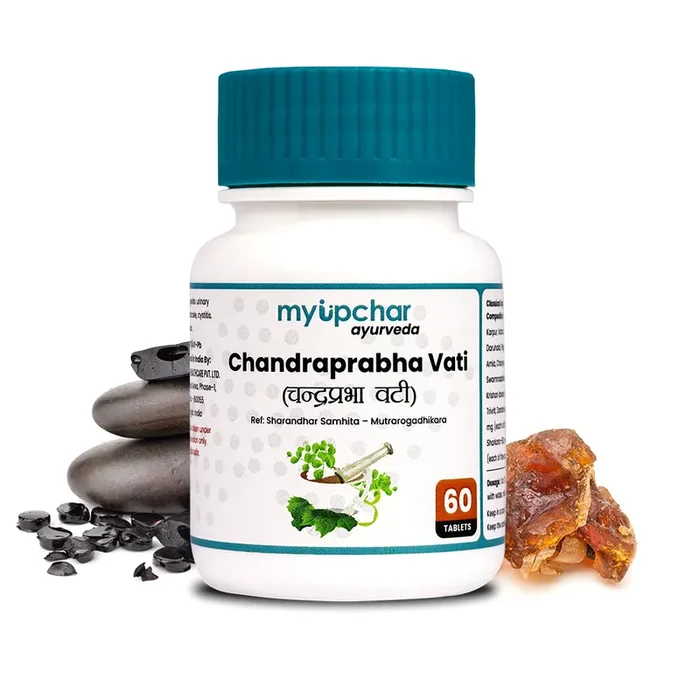 myUpchar Ayurveda Chandraprabha Vati Tabs. Improves Body Health Help in Muscle & Joints With Daruharidra & Ginger Extract 60 Veg Tabs. For Men & Women