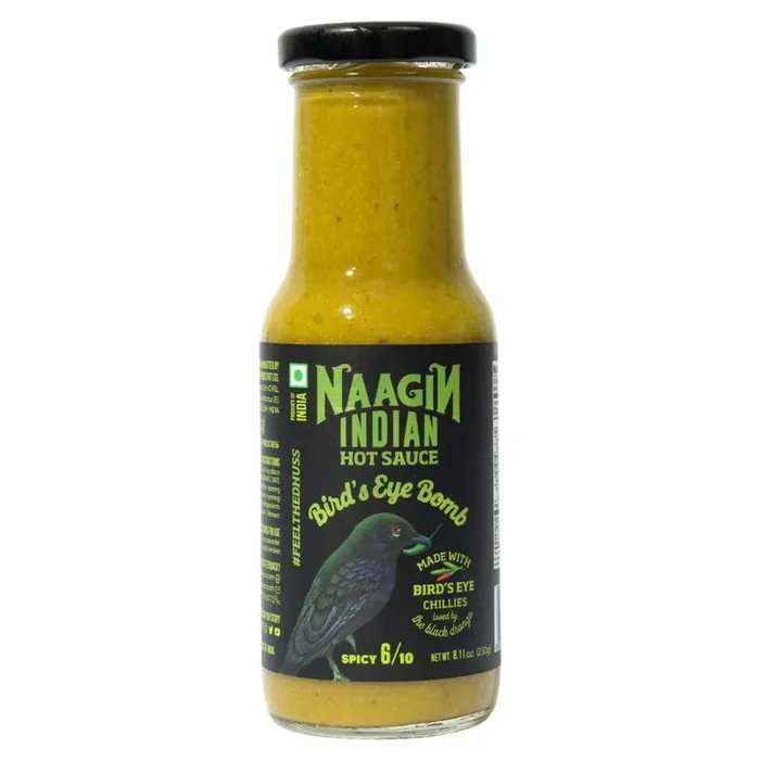 NAAGIN Indian Hot Sauce – Kantha Bomb (230g) Spicy Green Hot Sauce Made with Fresh Vegetables & Premium Kanthari Chillies (Birds Eye Chillies) 100% Vegan No Artificial Colours/Flavours Perfect as a Condiment Cooking Sauce or Marinade Proudly