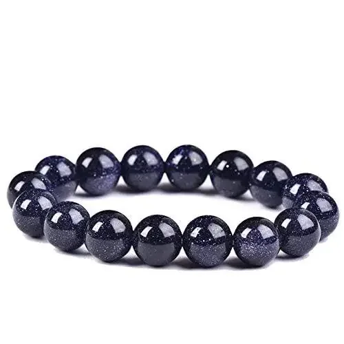 Natural Reiki Feng-Shui Healing Crystal Gem Stone Crystal Bracelet for Men and Women – Blue Sand Stone