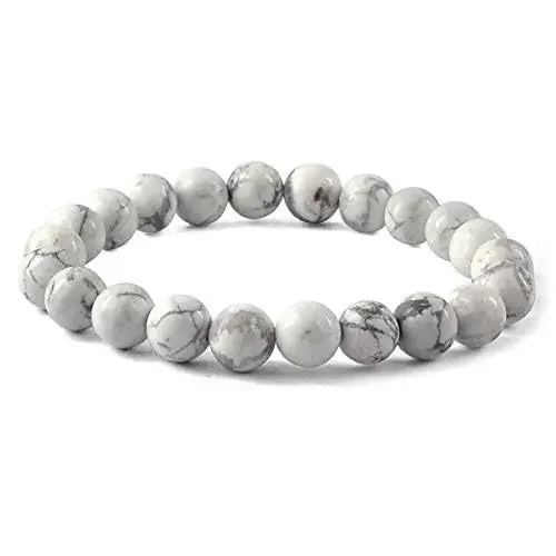 Natural Reiki Feng-Shui Healing Crystal Gem Stone Crystal Bracelet for Men and Women – Howlite