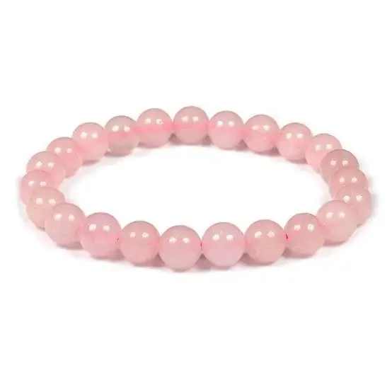 Natural Reiki Feng-Shui Healing Crystal Gem Stone Crystal Bracelet for Men and Women – Rose Quartz