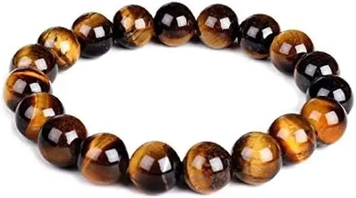Natural Reiki Feng-Shui Healing Crystal Gem Stone Crystal Bracelet for Men and Women – Tiger Eye