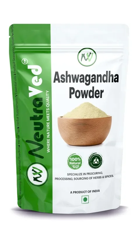 NeutraVed 100% Natural Ashwagandha Powder Ayurvedic Support for Relieves Stress and Anxiety Immunity Booster Ashwagandha Root Powder 100g