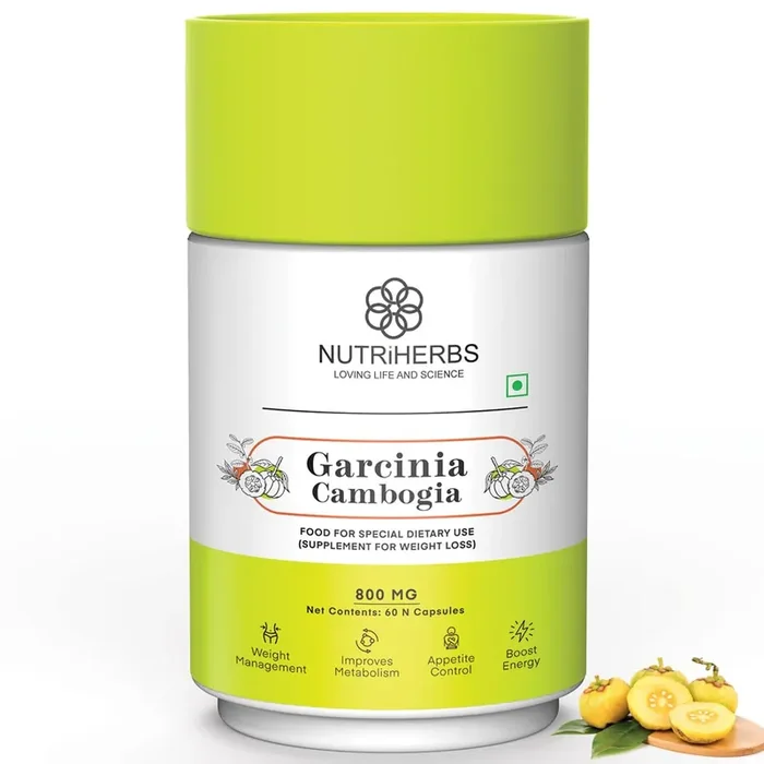 NUTRiHERBS Garcinia Cambogia 800mg with Green Tea & Guggul Extract – Capsules 60 Count