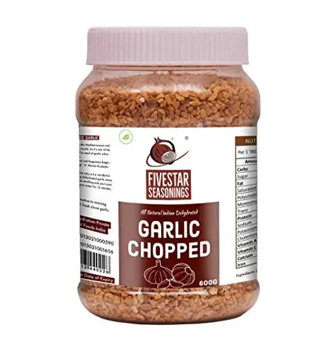 Nutty Fivestar Seasoning Chopped Dried Garlic In Fresh, 100% Natural, Rich In Iron, Easy To Cook, 0% Trans-Fat Dehydrated Garlic Flakes (600 Gram)