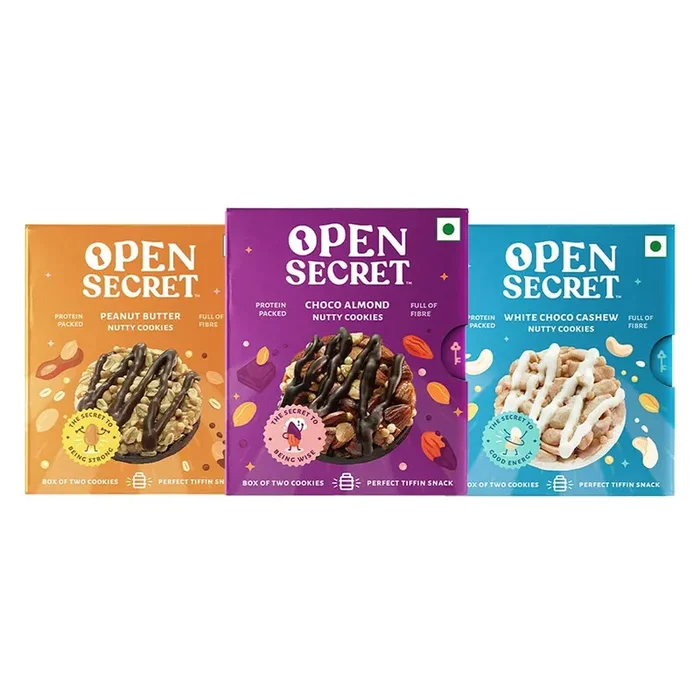 Open Secret Cookies 12 Boxes, 2 Cookies Each Healthy Snacks, Cookies Gift Hamper, Cookies Biscuits, Cookies Gift Packs, Healthy High Protein, No Maida, Gifts (12 X 2 = 24)